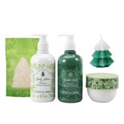 Body Care Portable Travel Set for Women, Relax and Care Set with Bubble Bath, Lotion, Bath Salts, Scented Candle, and Body Scrub