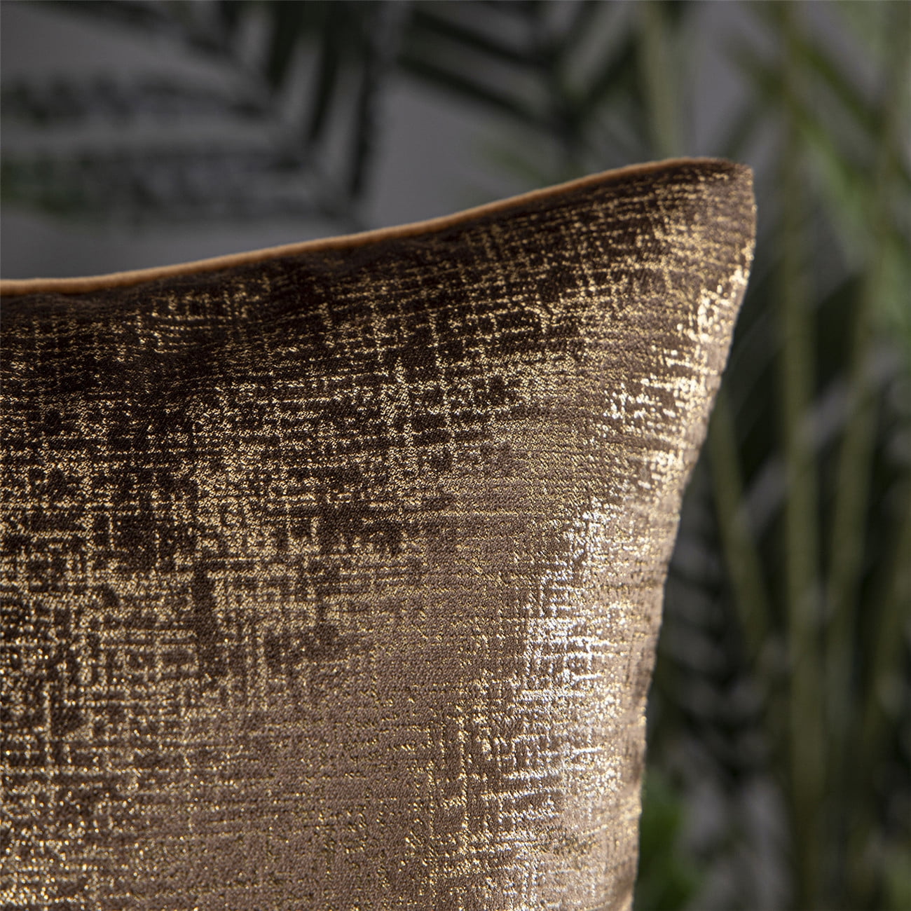 Phantoscope 12” x 20” Gilding Velvet Dark Brown Polyester Decorative Pillows with Inserts (2 Count)