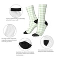 thumbnail image 3 of Fuzoiu Green Checkboard Print Athletic Crew Socks for Men & Women,Casual Crew Socks,Above Ankle Crew Socks for Business, Casual, 3 of 6