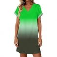 thumbnail image 2 of TaTaai Women's Casual V-Neck Short Sleeve Solid Color Loose Dress Fashion Comfortable Breathable Fabric Midi Dress Great for Spring Summer Daily Life Vacation and Party Occasions Gift, 2 of 5