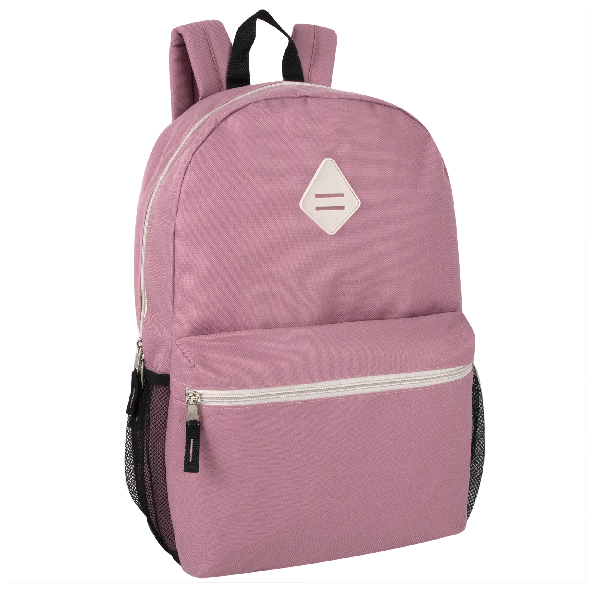 19 Inch Backpack with Mesh Side Pockets for Work, Commuting and Travel in Rose Pink