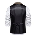 thumbnail image 5 of MXALUOB Men's Suit Vests V Neck Button Front Dress Vest Slim Fit Notched Lapel Formal Waistcoat with Pockets for Business Wedding, 5 of 5