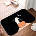 thumbnail image 4 of 1pc Ghost Black Cat and Pumpkin Absorbent Non-Slip Bathroom Thickened Flannel Rug Decor,Soft,Quick Drying,Suitable For Indoor/outdoor Use,Bathrooms,Bedrooms,Kitchens,Terrace,Laundry Rooms,16"x24", 4 of 9