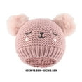 thumbnail image 3 of snilers Baby Beanie Cute Bear Pompom Winter Hat Soft Comfortable Lightweight Cap Fashion Solid Warm Knitted Beanies Hats for Girls 0-3 Years Free Size, 3 of 3