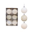 thumbnail image 2 of Velvet Christmas Ornaments Christmas Tree Ornaments Set 7 X 5 Inch Flocked Christmas Ball Ornaments for Christmas Tree Decorations Home Party Decor 6 Pack Beige, 2 of 6