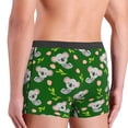 thumbnail image 4 of Men's Boxer Briefs, Koala Tulip Print Green Soft Comfy Mens Underwear Boxer Briefs Breathable With Widen Waist, 4 of 7