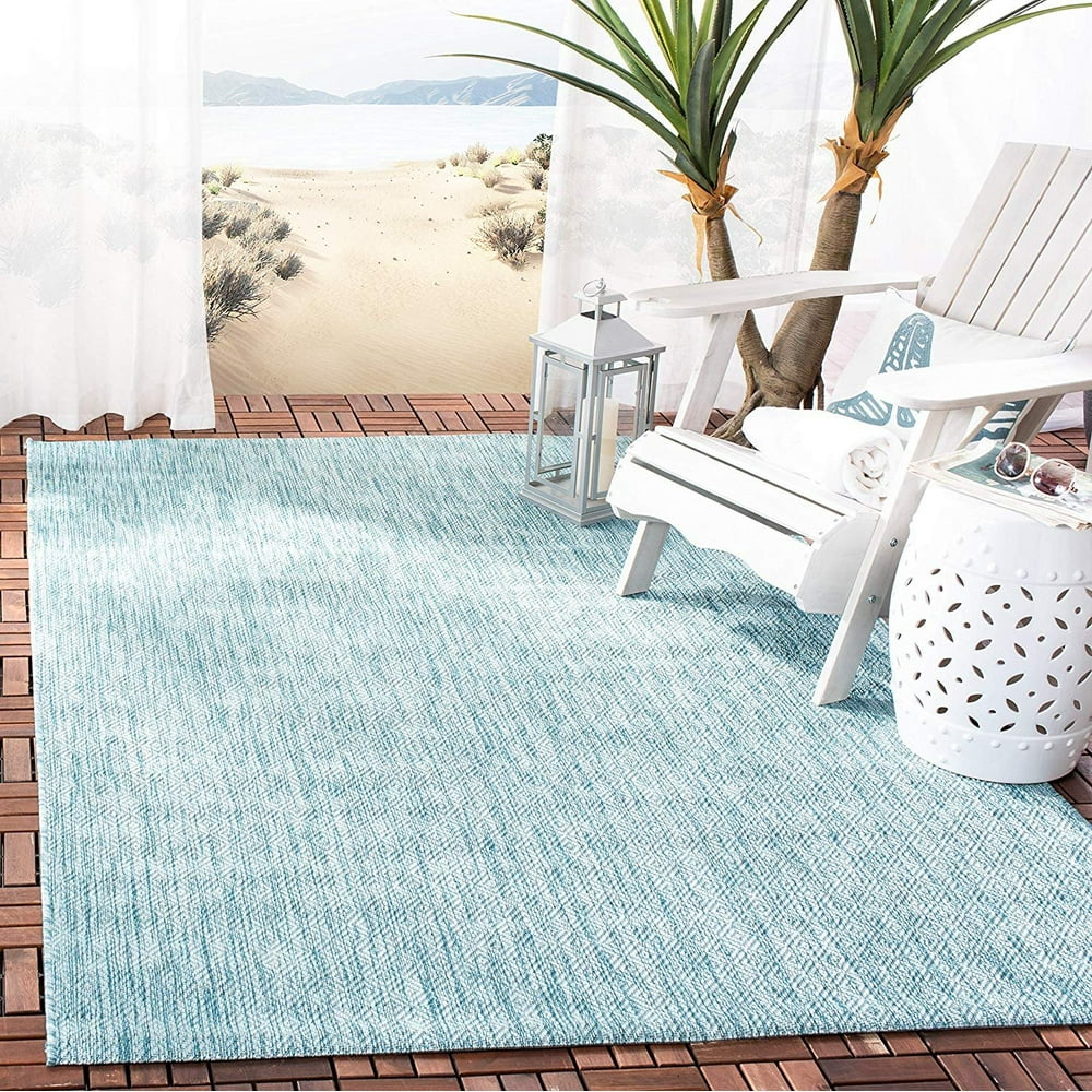 Safavieh Courtyard Collection CY852037122 Aqua Indoor/ Outdoor Area