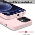 thumbnail image 6 of iPhone 12 Case, iPhone 12 Pro Case with Screen Protector, Soft Liquid Silicone Rubber Bumper Cover for iPhone 12 Pro 6.1" Light Pink Slim Fit Shockproof Protective Case, 6 of 7