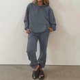 thumbnail image 1 of Pantalones Mujer Trajes de 2 piezas Traje de vacaciones con bolsillos y hombros caídos Ygjytge Gris T M para Mujer, 1 of 7