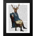 thumbnail image 2 of Fab Funky 15x18 Black Modern Framed Museum Art Print Titled - Distinguished Deer Full, 2 of 5