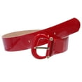 thumbnail image 3 of Women's Wide High Waist Horseshoe Buckle Wide Patent Leather Belt, 3 of 4