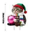 thumbnail image 3 of Interesting Xmas Cat Garden Ground Stake Adornment Colorful Insert Art Xmas Outdoor Ornamentation For Yard Christmas Garden Outdoor Naming Names Solar Outdoor Ground Lights Cemetery Flowers for Vase, 3 of 4