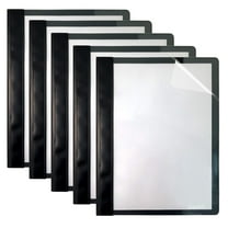 Ultra Durable Clear Front Report Covers, 25 Per Box, Letter Size, Black, Poly Back Cover, with Fasteners, Lay Flat, by Better Office Products, Box of 25