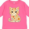 thumbnail image 4 of Inktastic Retro Kitty Cat Flowered Girls Long Sleeve Toddler T-Shirt, 4 of 5