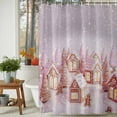 thumbnail image 4 of Pink Christmas Shower Curtain, Xmas Farmhouse Snowflake Tree Waterproof Fabric Shower Curtains with 12 Hooks, Bathroom Curtain Set for Bathroom Accessories Decor, 60 x 72 Inches, 4 of 9