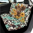 thumbnail image 3 of Uorisanigo Highland Cow Sunflower Car Seat Covers Full Set 14 Pcs Auto Steering Wheel Cover and Cars Headrest Cover and Console Cover and Cars Seat Belt Cover Keychain Soft Fit for Car SUV, 3 of 6