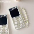 thumbnail image 3 of Case for Samsung Galaxy Z Flip 6,Small Fresh Flower Pattern Shockproof Folding Phone Protective Cover,Gift for Women Girls (Green), 3 of 14