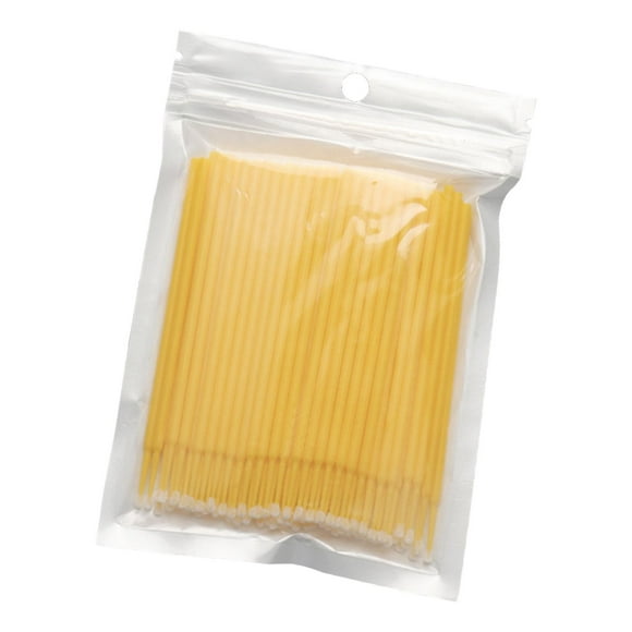 bastoncillo de algodón,Hisopo de algodón desechable maquillaje belleza Amarillo