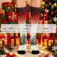 thumbnail image 5 of FAIOROI Christmas Socks for Women Cute Vintage Xmas Print Mid Calf Crew Sock Soft Cozy Festive Holiday Novelty, 5 of 6