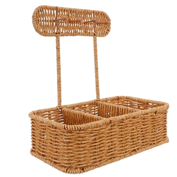 LOLIPPYY Light Brown Woven Desk Organizer Basket for Keys, Jewelry, and Watches