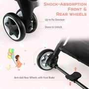 Infans Lightweight Baby Stroller Aluminium Frame w/ Net for Travel Pink