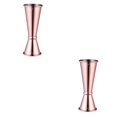 thumbnail image 3 of Matsuzay Coctelera doble de acero inoxidable, vaso medidor de 30ml/60ml, herramienta de medición Jigger, dispositivo de barra, suministros para fiestas, color cobre 2piezas Matsuzay CBP001247, 3 of 5