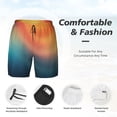 thumbnail image 3 of Honeii yellow orange and teal Print Men's Swim Shorts,Mens Swim Trunks,Breathable Mesh Beach Shorts for Swimming,Surfing, and Beach Activities-3X-Large, 3 of 6