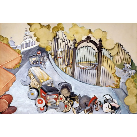 Art.com Pantheon And Luxembourg Gardens Art Print by Zelda Fitzgerald, 18" x 12"