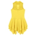 thumbnail image 6 of TSSOE Kids Girls Ballet Dance Dress Sleeveless Turtleneck Figure Ice Skating Dress Dancewear Yellow 16, 6 of 7