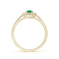 thumbnail image 2 of Angara Natural 0.2 Ct. Emerald with Diamond Halo Ring in 14K Yellow Gold for Women (Ring Size: 3), 2 of 10
