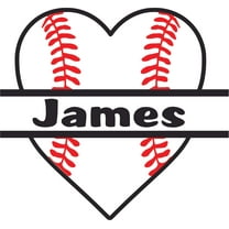 Love Baseball Heart Team Sports Customized Wall Decal - Custom Vinyl Wall Art - Personalized Name - Baby Girls Boys Kids Bedroom Wall Decal Room Decor Wall Stickers Decoration Size (20x20 inch)