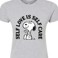 thumbnail image 3 of Peanuts - Self Love Is Self Care - Juniors Fitted Graphic T-Shirt, 3 of 6
