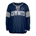 thumbnail image 2 of Women's New Era Navy Dallas Cowboys Plus Size Lace-Up Notch Neck Long Sleeve T-Shirt, 2 of 3