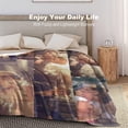 thumbnail image 5 of Custom Blanket with Photo Personalized Customized Picture Name Text Logo Blankets Birthday Anniversary Wedding Memorial Gifts for Dad Mom, Grey, 28"x36" Blankets, 5 of 5