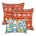 thumbnail image 1 of Orange Roughy Indoor/Outdoor Zippered Pillow Covers - Orange Fabric (Set of 3), 1 of 4
