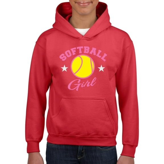 IWPF - Big Girls Hoodies and Sweatshirts - Softball Girl