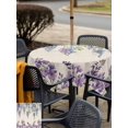 thumbnail image 5 of Outdoor Tablecloth with Umbrella Hole for Patio/Picnic/Party/Camping, Purple Flowers Waterproof Table Cloth Square Cover Washable, Weeping Spring Floral Rustic Pastoral (60"x 60"), 5 of 8