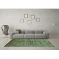 thumbnail image 3 of Ahgly Company Machine Washable Indoor Rectangle Oriental Turquoise Blue Industrial Area Rugs, 2' x 4', 3 of 4