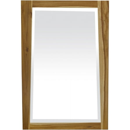 Compact Teak Wall Mirror in Natural Finish