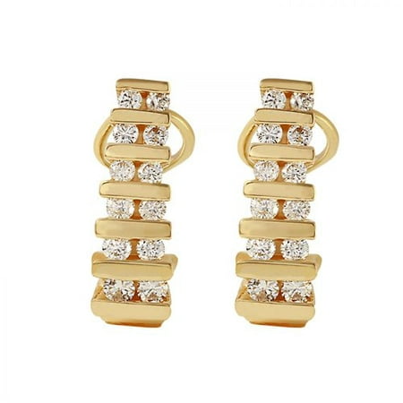 Ladies 1 Carat Diamond 14K Yellow Gold Earrings