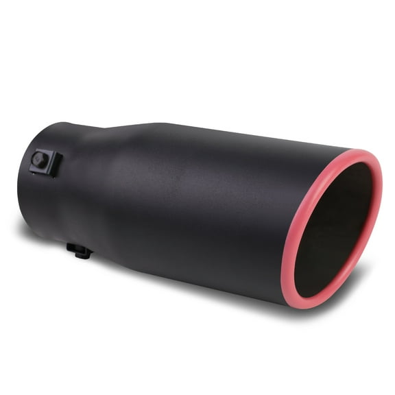 DNA Motoring PL-PM-1006PK Stainless Steel Matte Finish 2.9" Inlet / 3.75"OD / 9" Long Angle Cut Rolled End Bolt-On Exhaust Muffler Tip Replacement