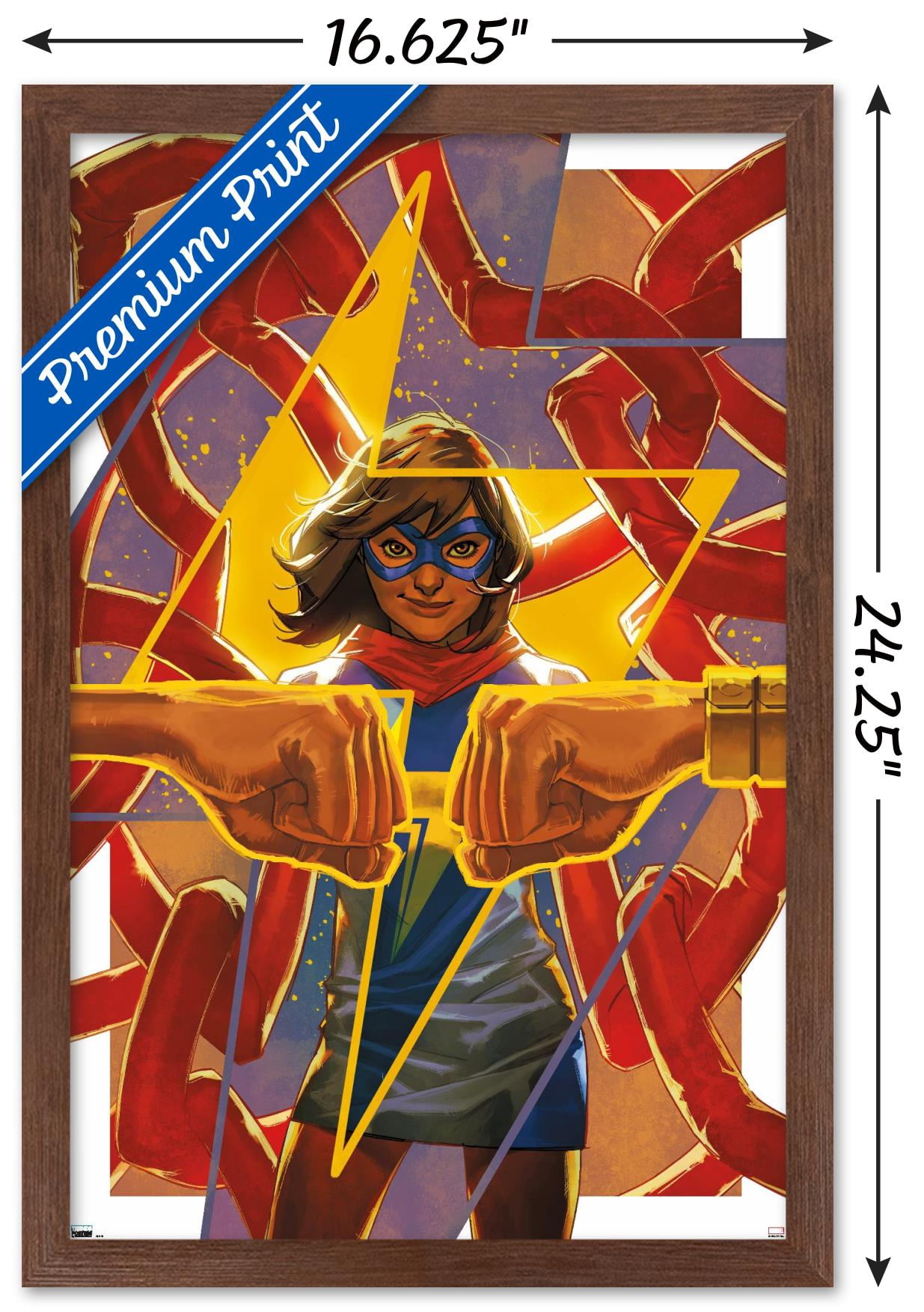 Marvel Comics - Ms. Marvel - Fearless #4 Wall Poster, 14.725" x 22.375", Framed
