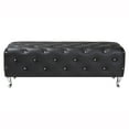 thumbnail image 3 of Baxton Studio Stella Crystal Tufted Leather Modern Bench, Multiple Colors, 3 of 7