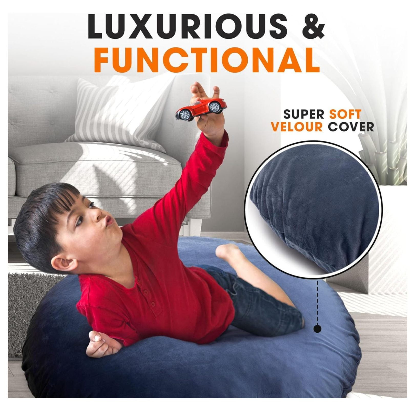 Bean Bag Extra Large Meditation Cushion Round Floor Pillow Cheer