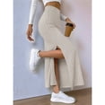 thumbnail image 4 of Falda Larga de Punto Informal con Abertura Lateral y Cintura Alta para Mujer, Cómoda y Ajustada. Albaricoque M, 4 of 9