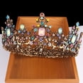 thumbnail image 3 of Miangastore Lot de 1 Couronne Multicolore Dorée pour Mariée Couronne de Cheveux de Mariée 16x0.3937 Po, 3 of 8