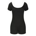 thumbnail image 6 of Sakmal Shorts Womens Short Sleeve Bodysuits Hotpants Scoop Neck Black Shorts, 6 of 9