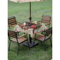 thumbnail image 3 of Outdoor Tablecloth with Umbrella Hole and Zipper, Christmas Square Table Cloth 54x54 Inch Waterproof Tablecloth, Xmas Botanical Birds Snowflake Vintage Picnic Table Cover for Patio Camping, 3 of 7