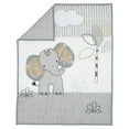 thumbnail image 3 of Lambs & Ivy Jungle Safari Elephant 3-Piece Mini Crib Bedding Set - Gray/White, 3 of 8