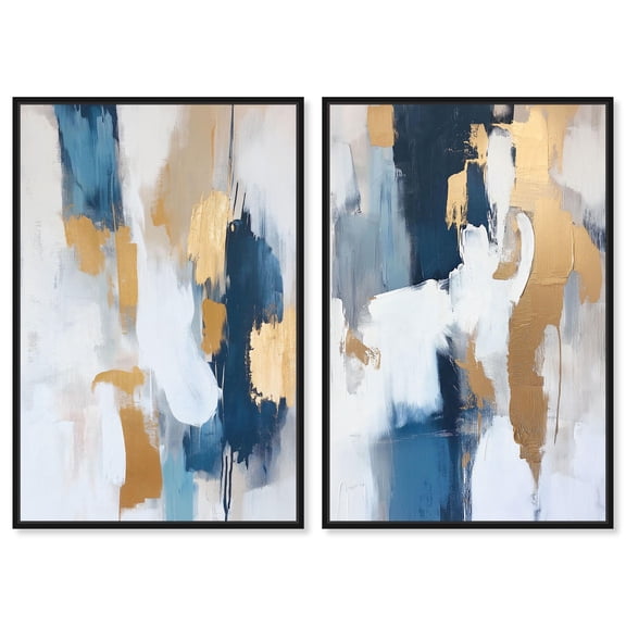 Luminous Earthson Set Canvas Set of 2 Trendy Art Prints by Art Remedy, Black Frame, 10 x 15